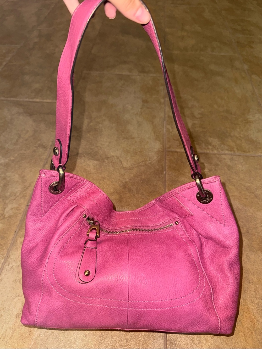 Pink Leather B. Makowsky Handbag Purse